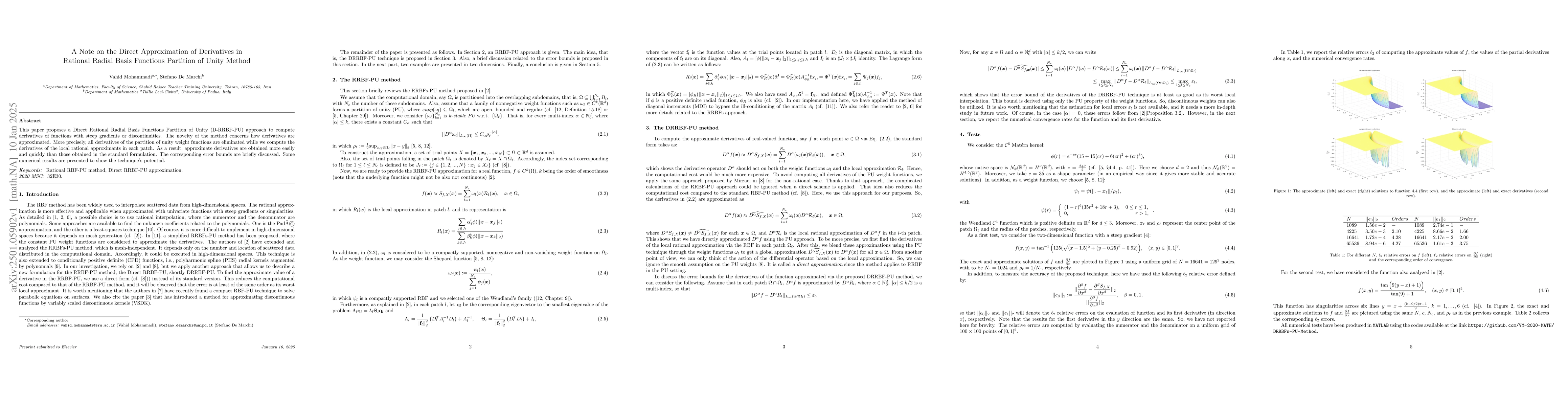 Thumbnail for A Note on the Direct Approximation of Derivatives in Rational Radial
  Basis Functions Partition of Unity Method