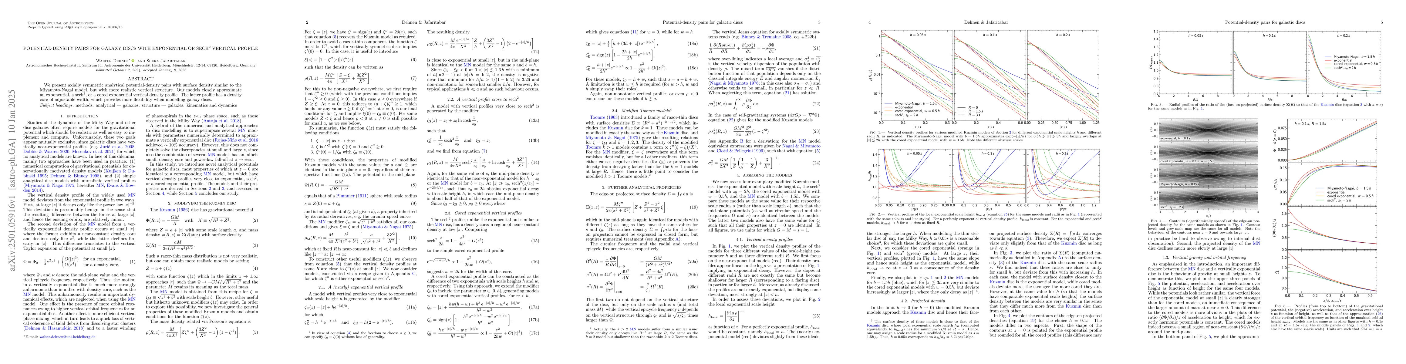 Thumbnail for Potential-density pairs for galaxy discs with exponential or sech$^2$
  vertical profile