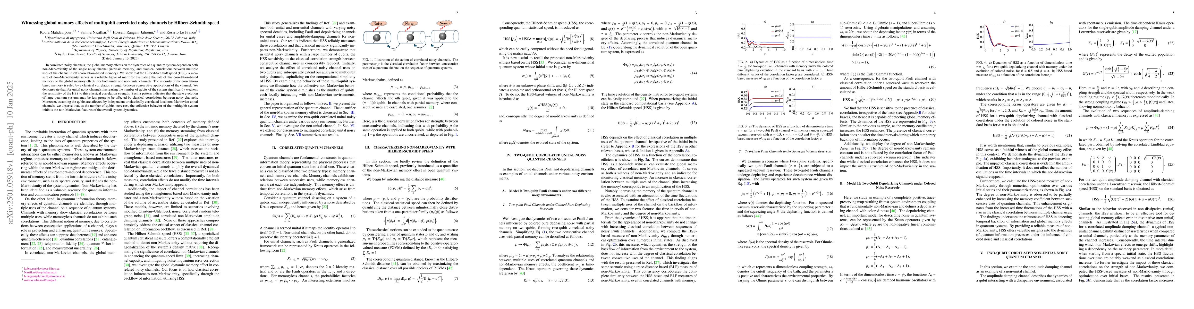Thumbnail for Witnessing global memory effects of multiqubit correlated noisy channels
  by Hilbert-Schmidt speed