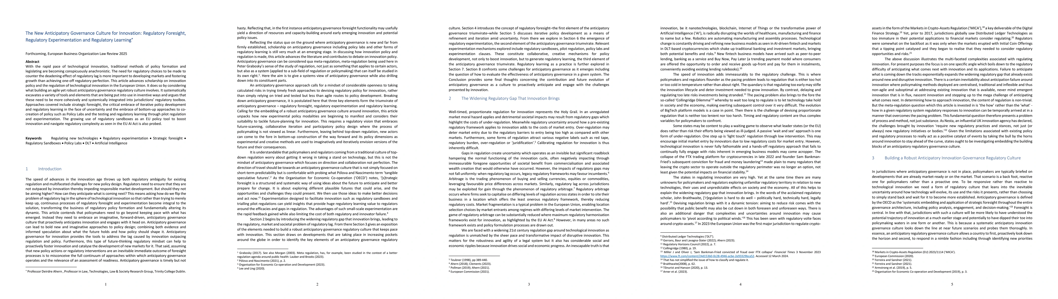 Thumbnail for The New Anticipatory Governance Culture for Innovation: Regulatory
  Foresight, Regulatory Experimentation and Regulatory Learning