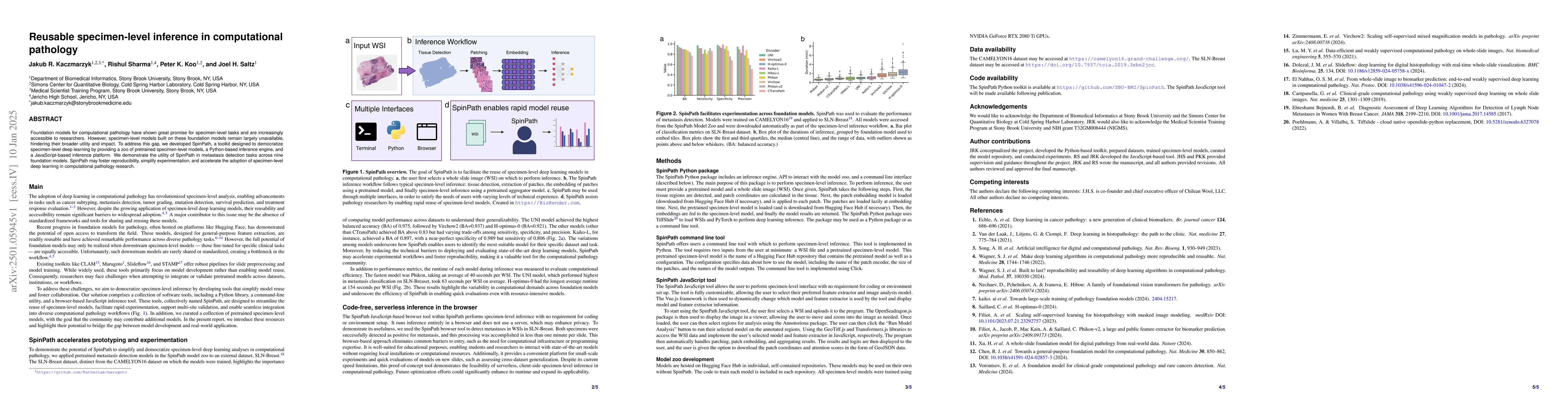 Thumbnail for Reusable specimen-level inference in computational pathology