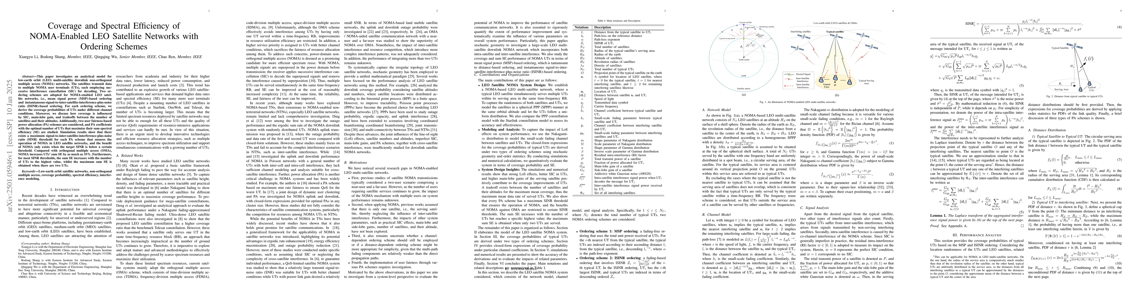 Thumbnail for Coverage and Spectral Efficiency of NOMA-Enabled LEO Satellite Networks
  with Ordering Schemes