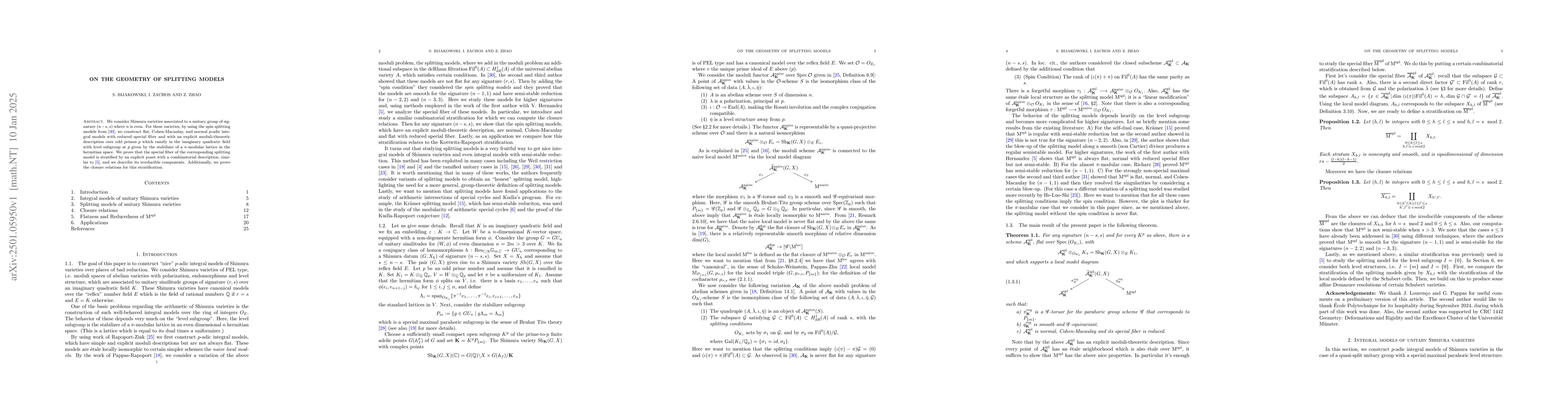 Thumbnail for On the geometry of splitting models