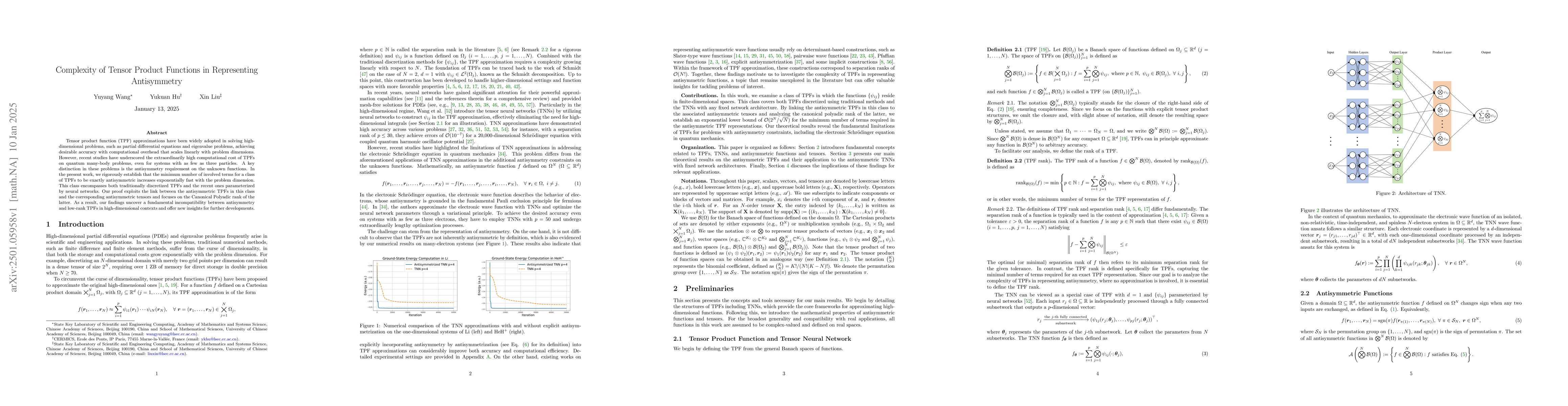 Thumbnail for Complexity of Tensor Product Functions in Representing Antisymmetry