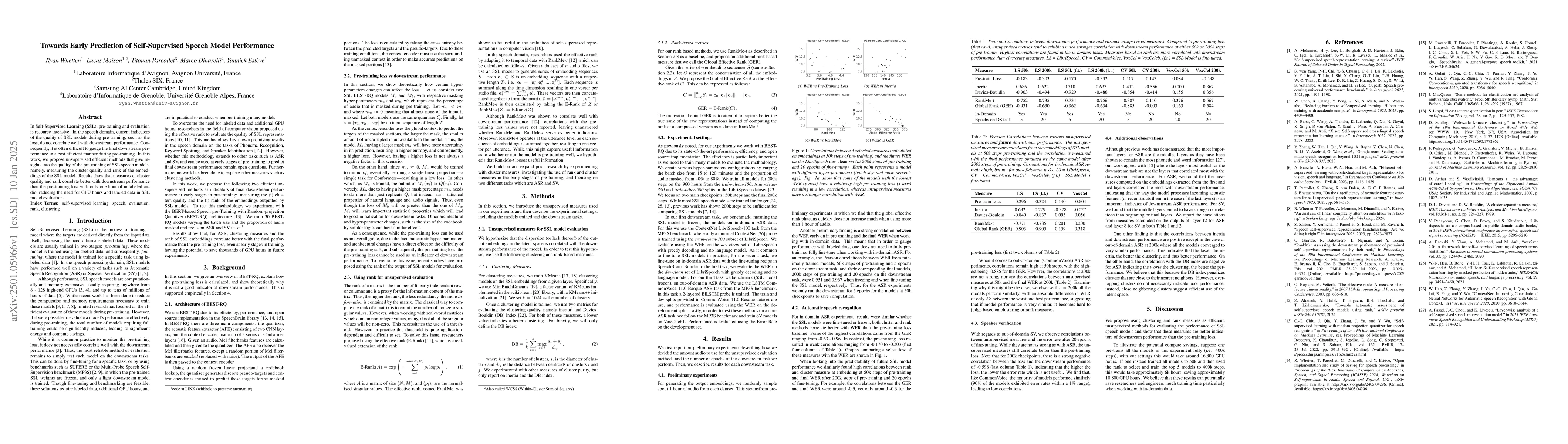 Thumbnail for Towards Early Prediction of Self-Supervised Speech Model Performance