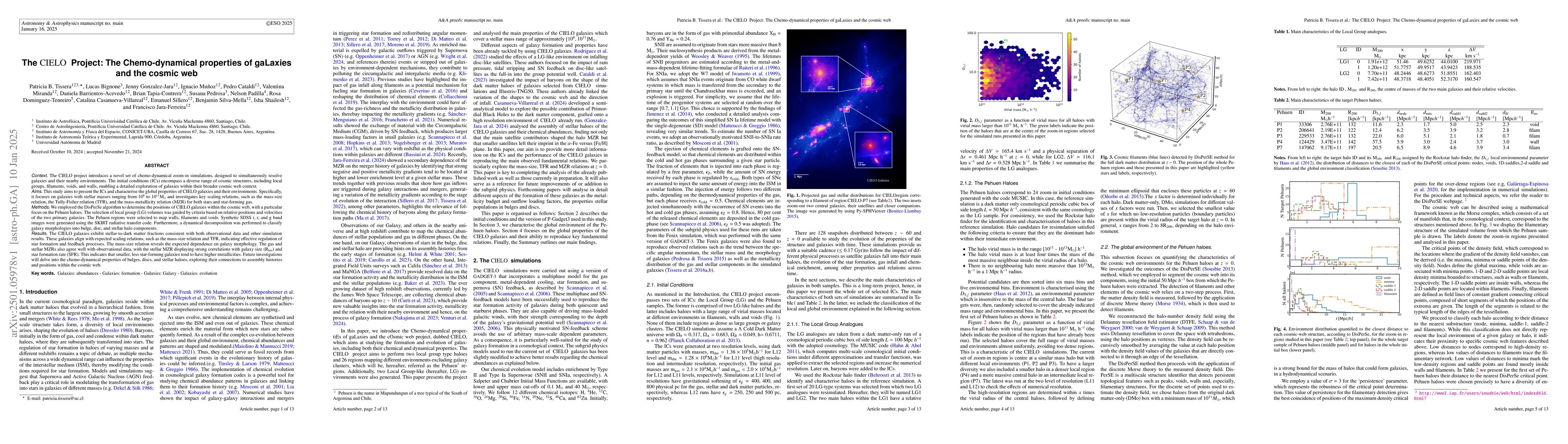 Thumbnail for The CIELO Project: The Chemo-dynamical properties of gaLaxies and the
  cosmic web