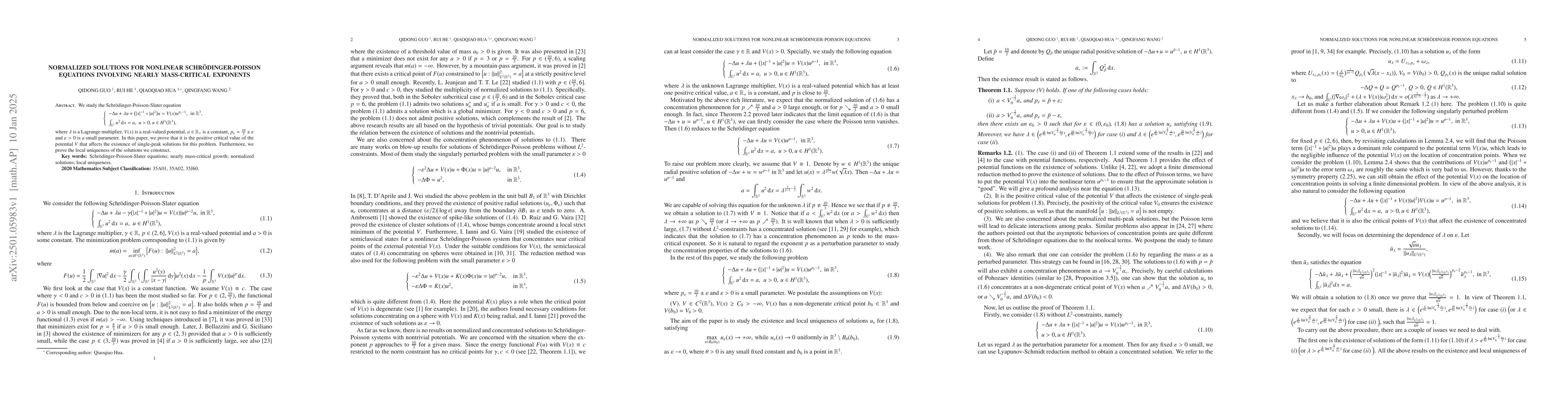 Thumbnail for Normalized Solutions for nonlinear Schrödinger-Poisson equations
  involving nearly mass-critical exponents