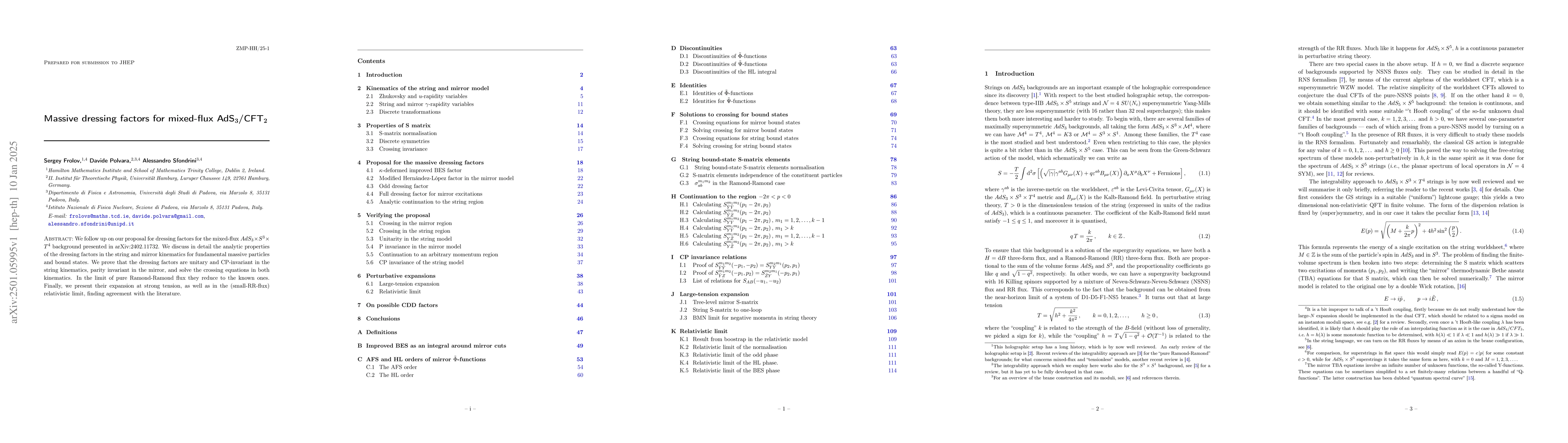 Thumbnail for Massive dressing factors for mixed-flux AdS$_3$/CFT$_2$