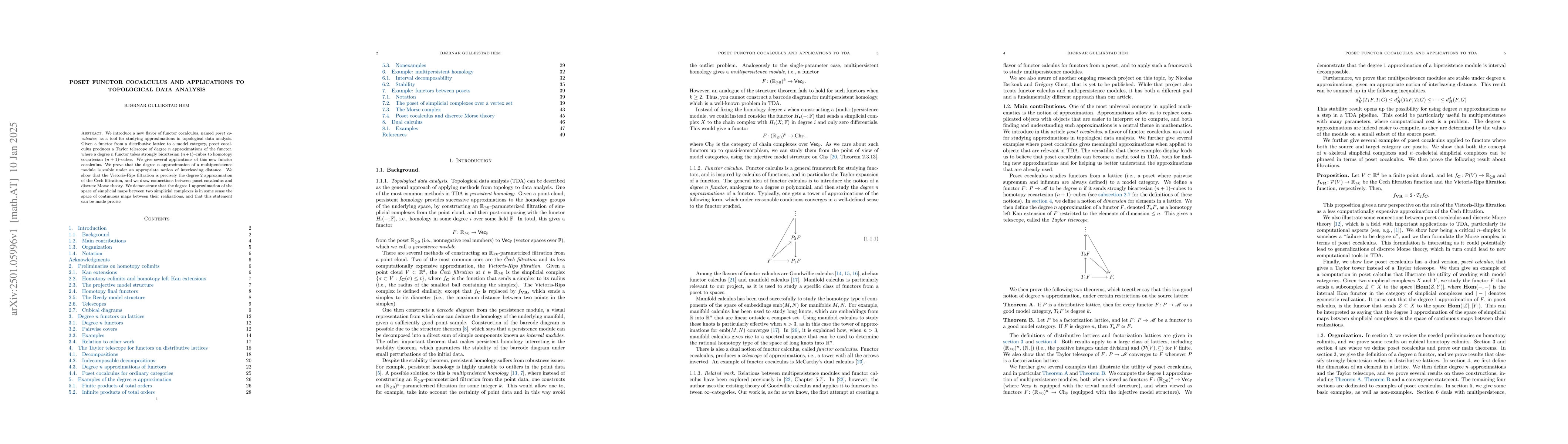 Thumbnail for Poset functor cocalculus and applications to topological data analysis