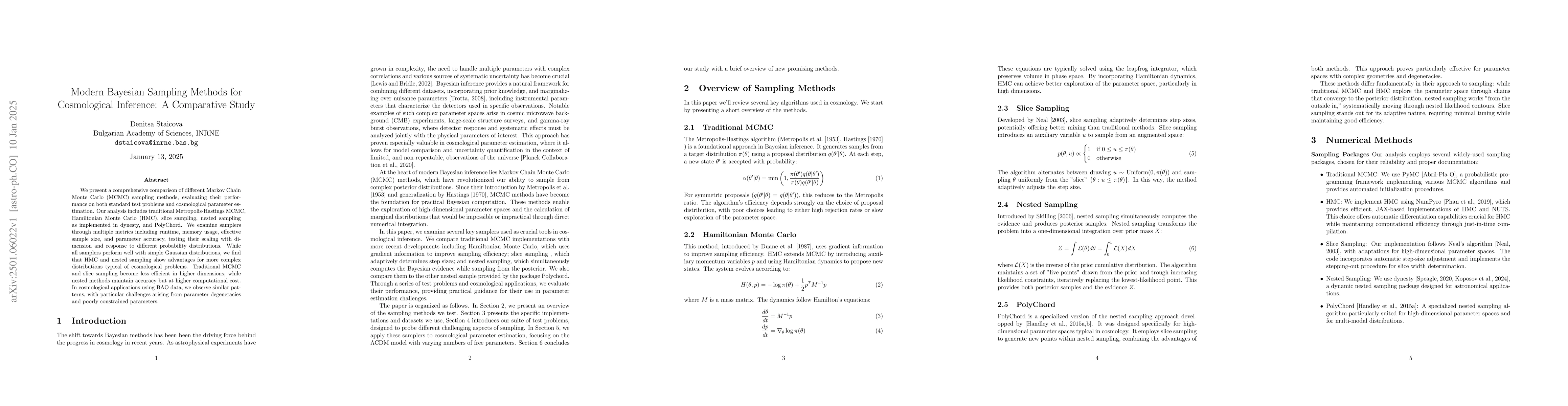 Thumbnail for Modern Bayesian Sampling Methods for Cosmological Inference: A
  Comparative Study