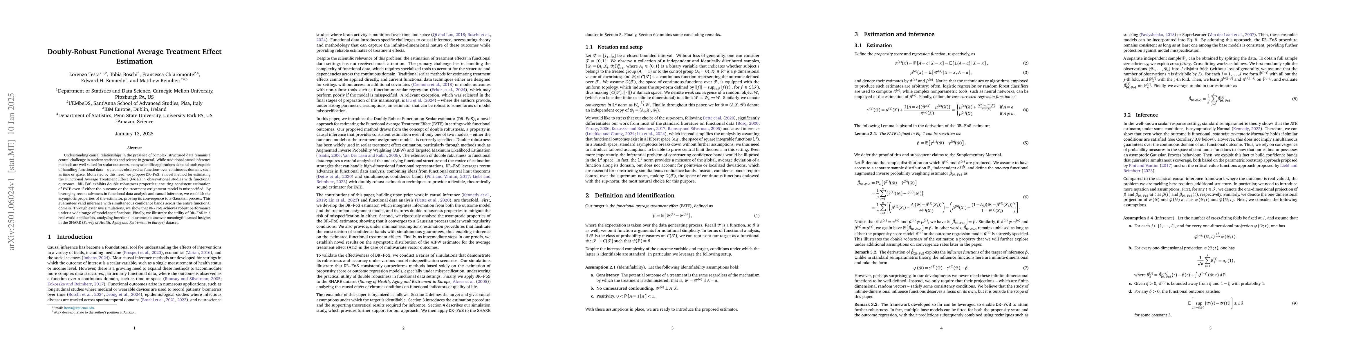 Thumbnail for Doubly-Robust Functional Average Treatment Effect Estimation