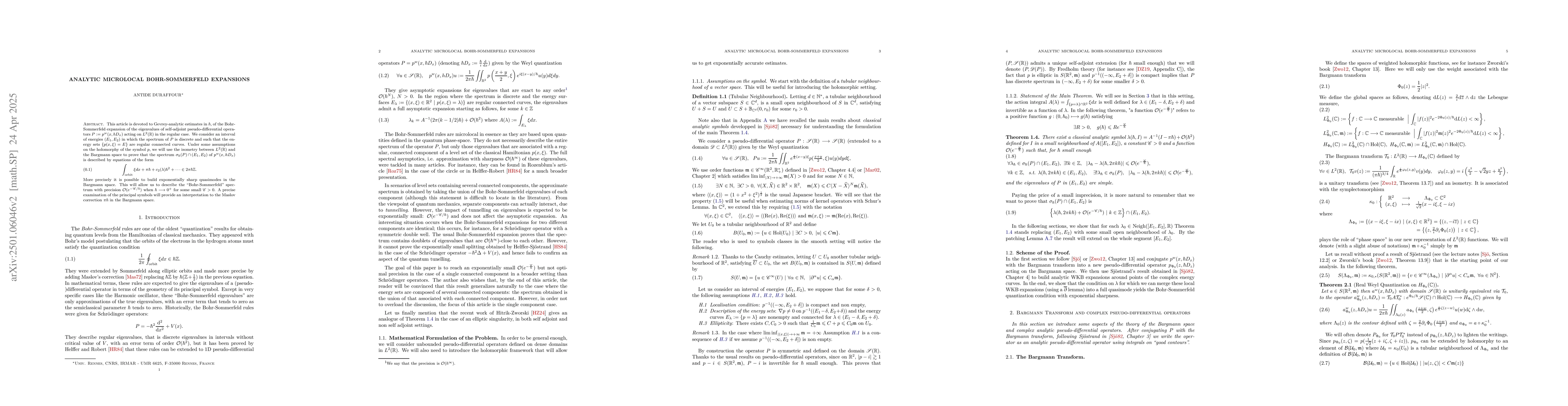 Thumbnail for Analytic microlocal Bohr-Sommerfeld expansions