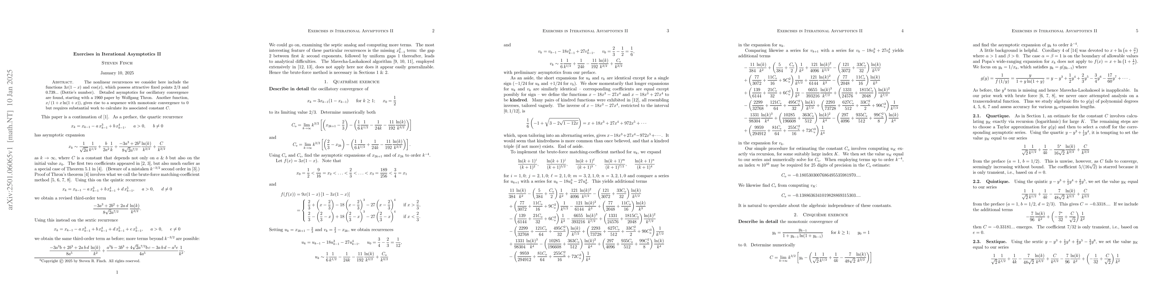 Thumbnail for Exercises in Iterational Asymptotics II