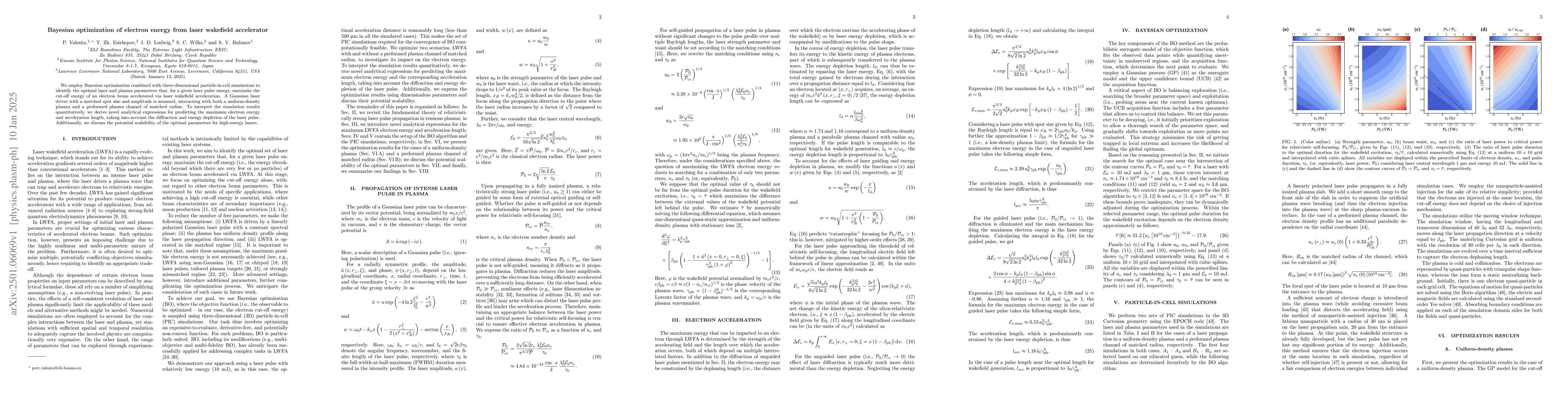 Thumbnail for Bayesian optimization of electron energy from laser wakefield
  accelerator