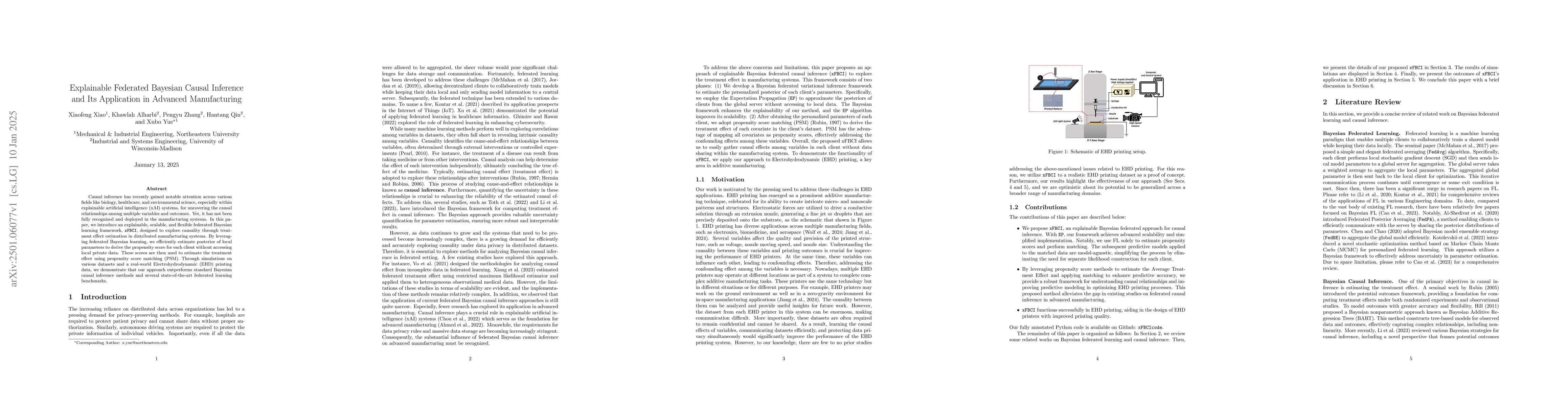 Thumbnail for Explainable Federated Bayesian Causal Inference and Its Application in
  Advanced Manufacturing