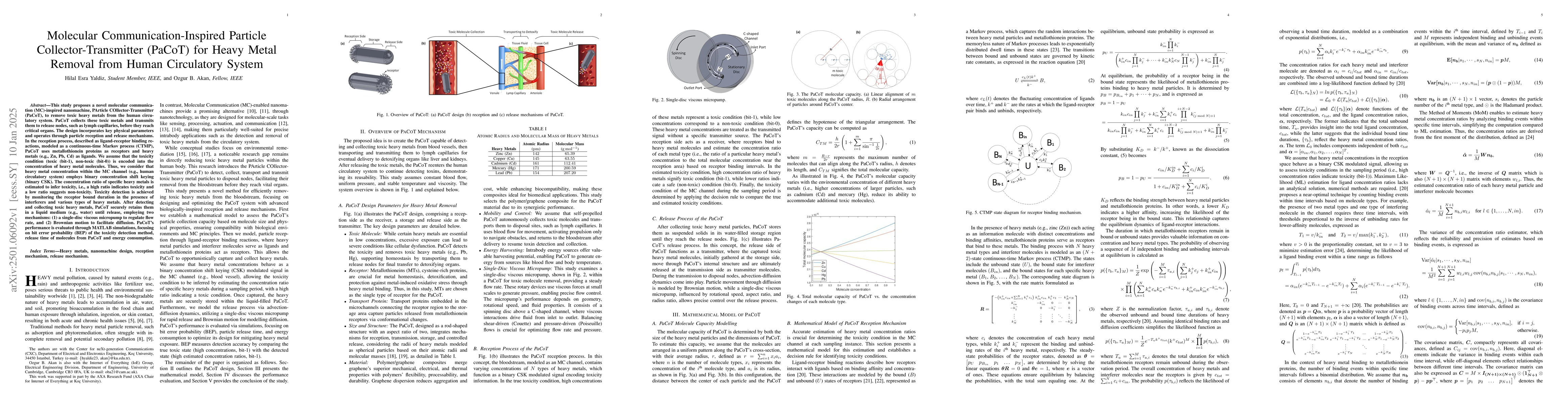 Thumbnail for Molecular Communication-Inspired Particle Collector-Transmitter (PaCoT)
  for Heavy Metal Removal from Human Circulatory System