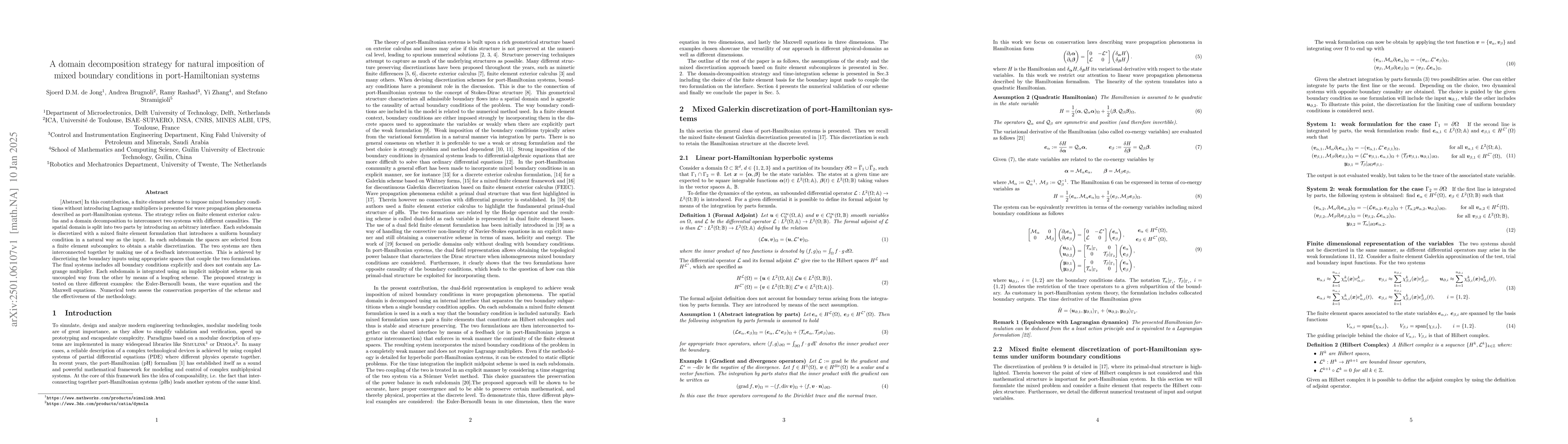 Thumbnail for A domain decomposition strategy for natural imposition of mixed boundary
  conditions in port-Hamiltonian systems