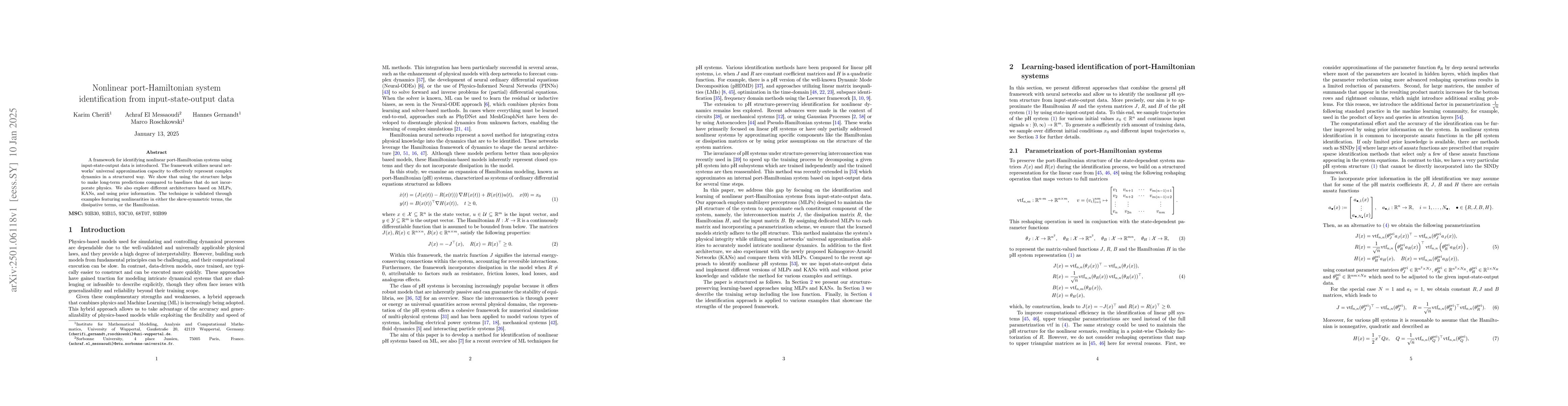 Thumbnail for Nonlinear port-Hamiltonian system identification from input-state-output
  data