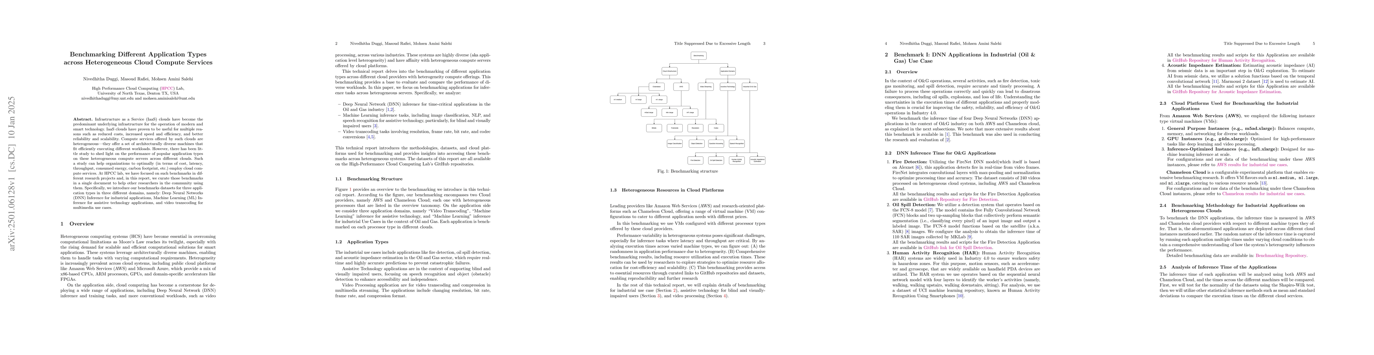 Thumbnail for Benchmarking Different Application Types across Heterogeneous Cloud
  Compute Services