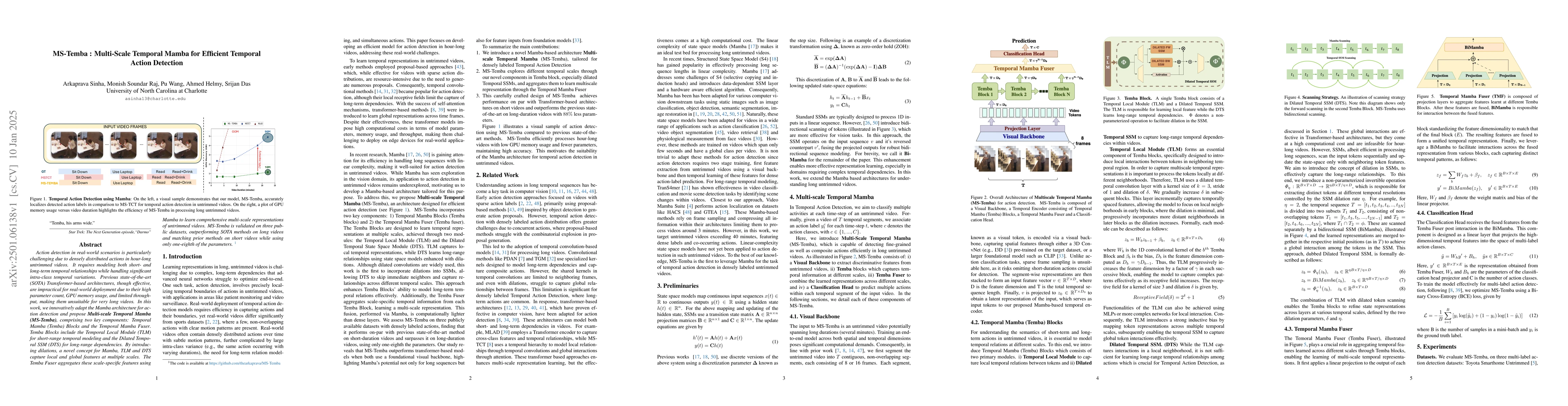 Thumbnail for MS-Temba : Multi-Scale Temporal Mamba for Efficient Temporal Action
  Detection