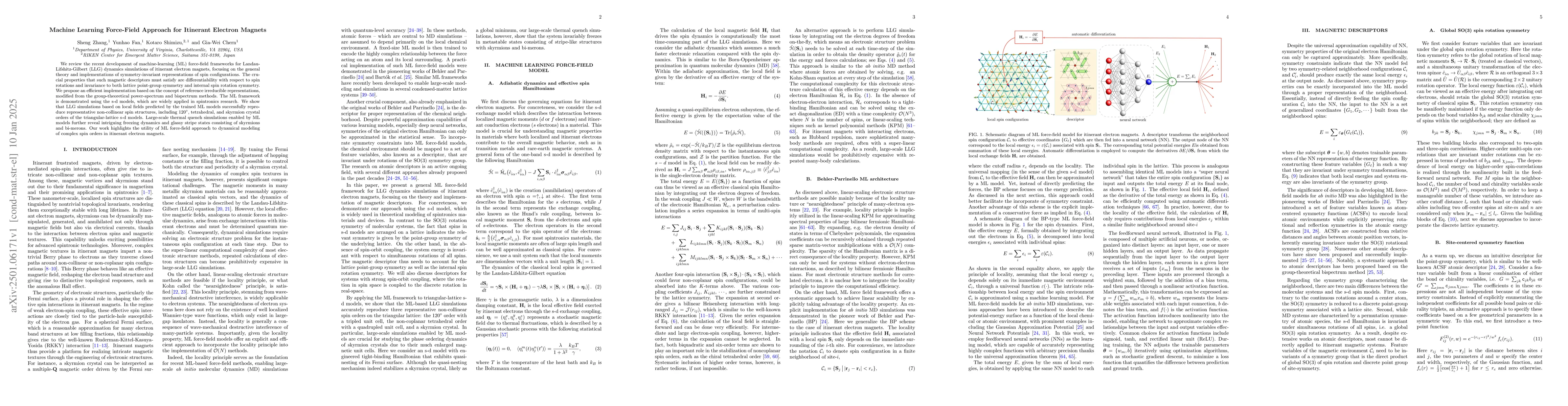 Thumbnail for Machine Learning Force-Field Approach for Itinerant Electron Magnets