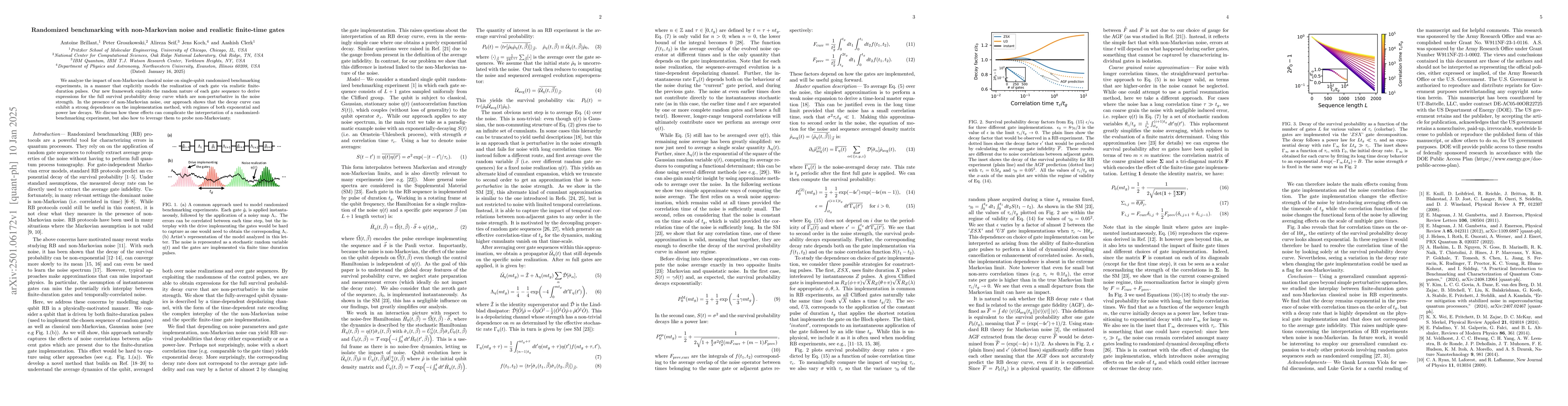 Thumbnail for Randomized benchmarking with non-Markovian noise and realistic
  finite-time gates