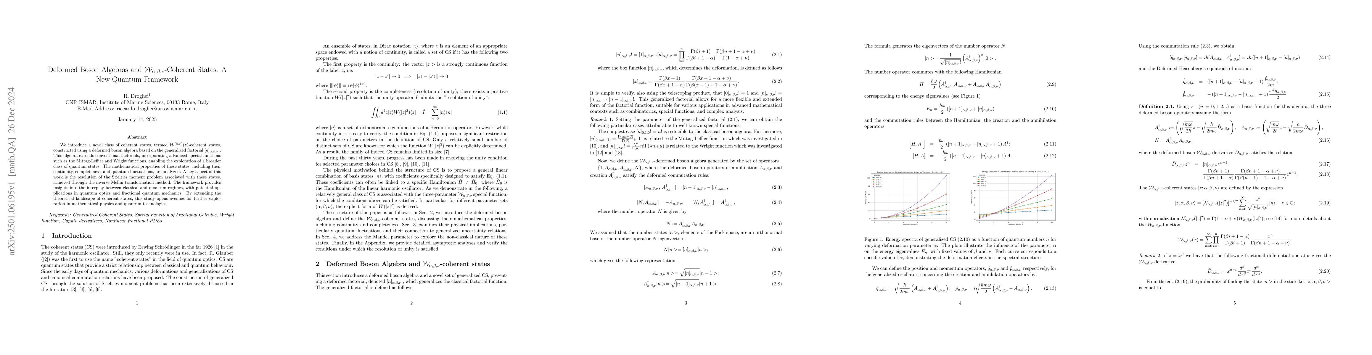 Thumbnail for Deformed Boson Algebras and $\mathcal{W}_{α,β,ν}$-Coherent
  States: A New Quantum Framework