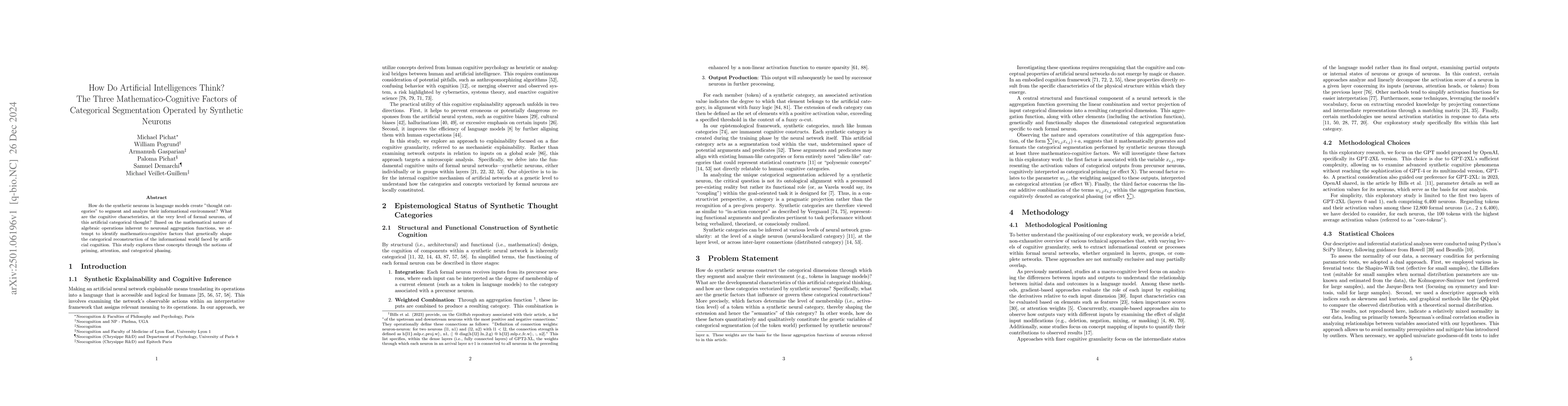 Thumbnail for How Do Artificial Intelligences Think? The Three Mathematico-Cognitive
  Factors of Categorical Segmentation Operated by Synthetic Neurons