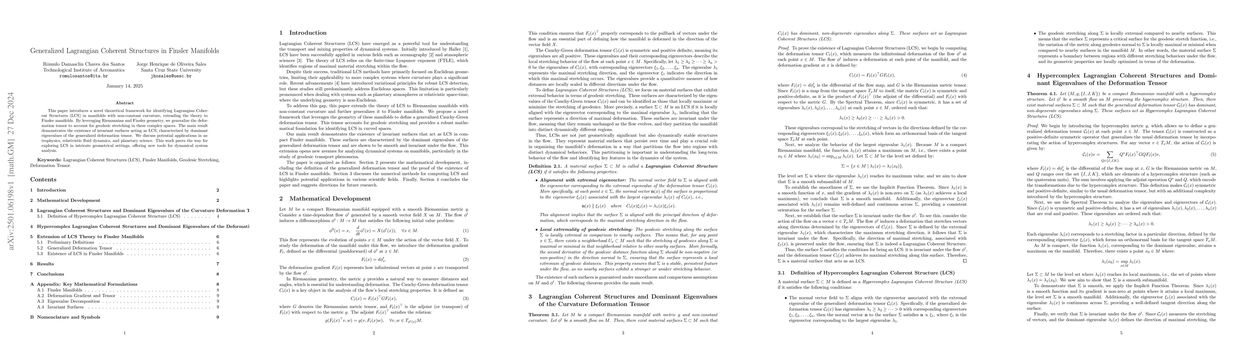 Thumbnail for Generalized Lagrangian Coherent Structures in Finsler Manifolds