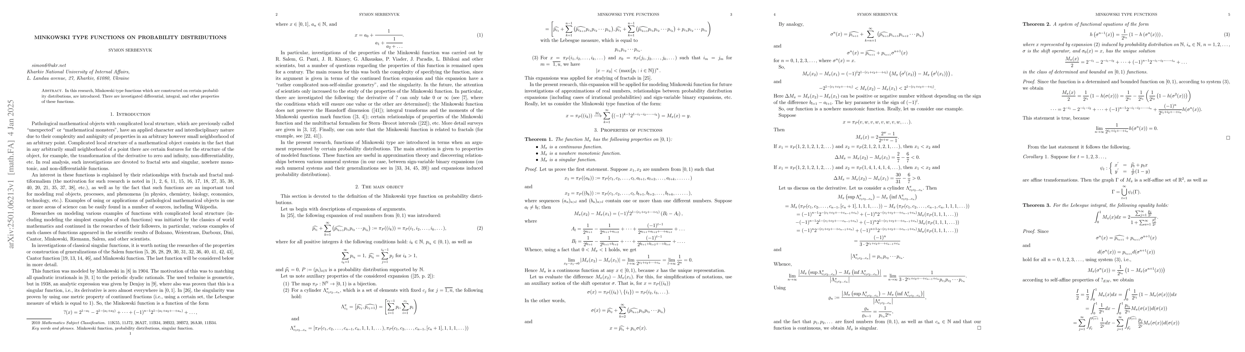 Thumbnail for Minkowski type functions on probability distributions