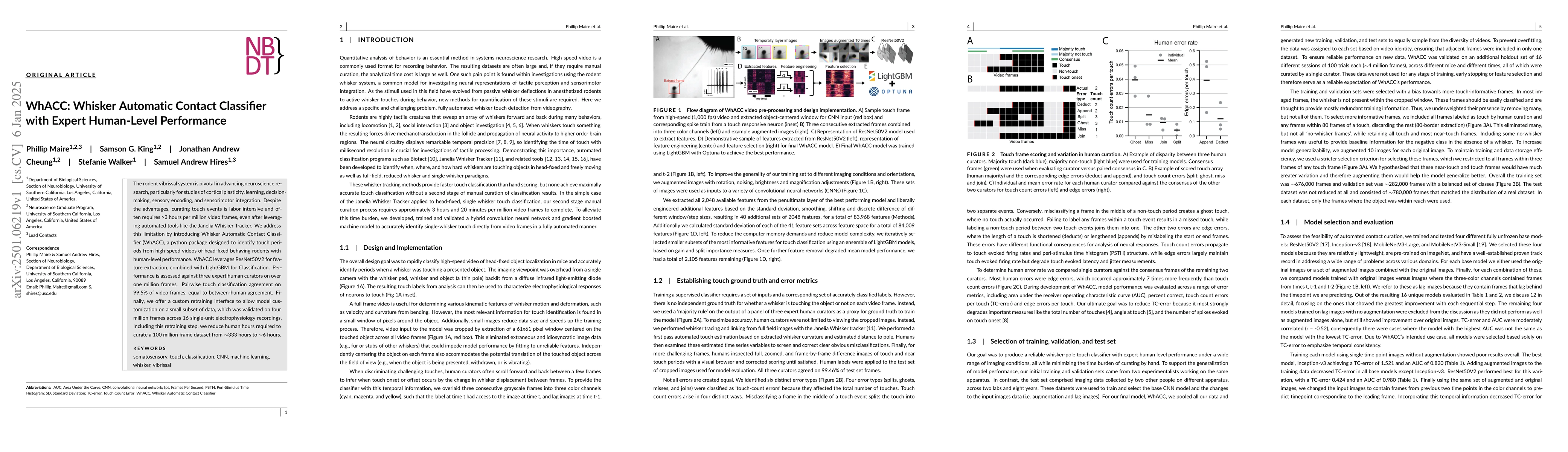 Thumbnail for WhACC: Whisker Automatic Contact Classifier with Expert Human-Level
  Performance