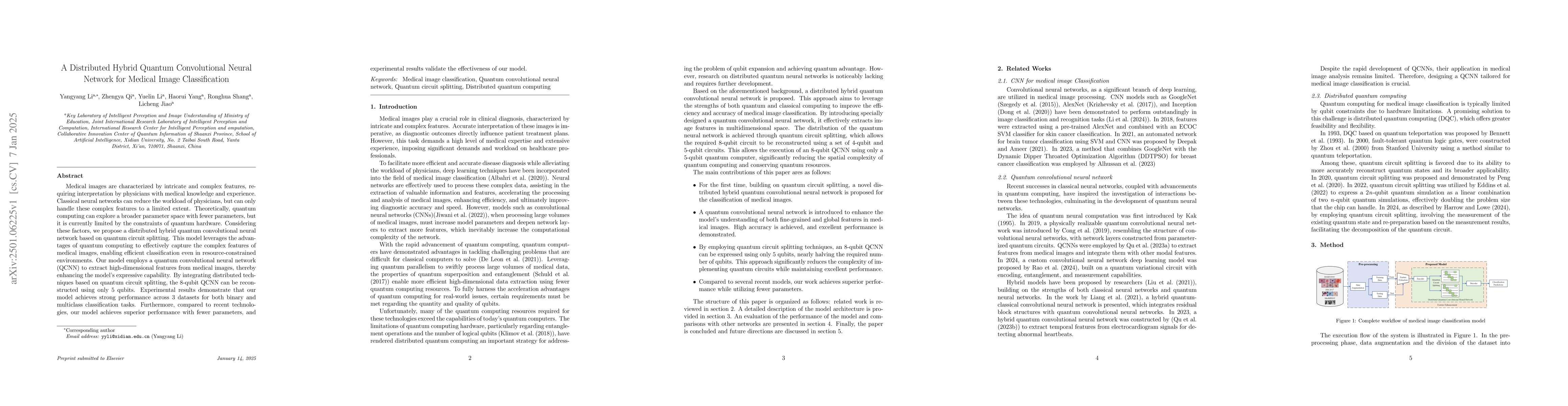 Thumbnail for A Distributed Hybrid Quantum Convolutional Neural Network for Medical
  Image Classification