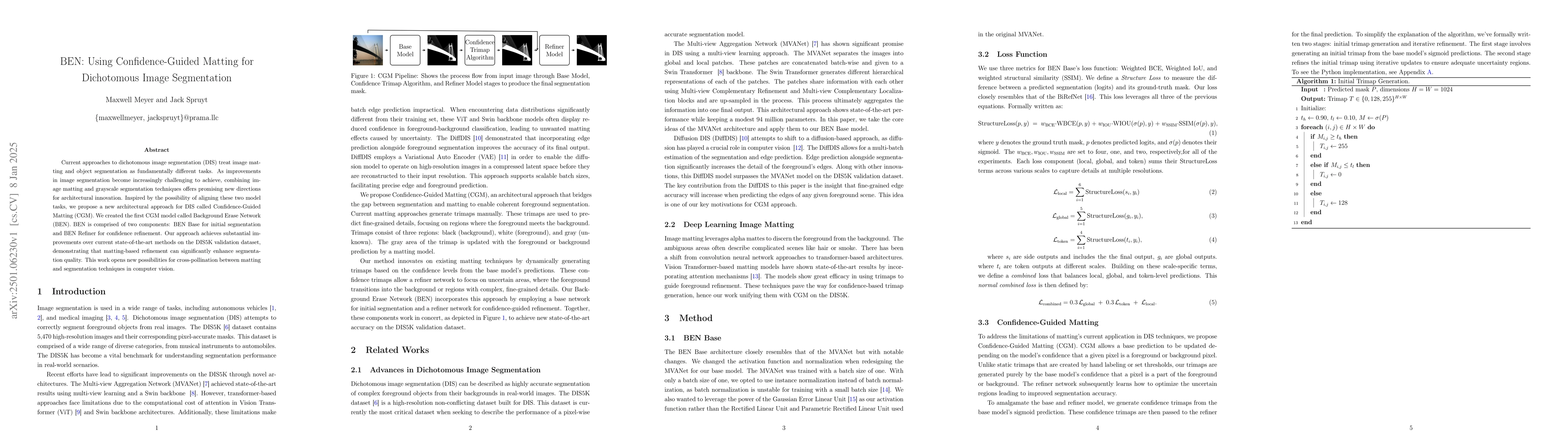 Thumbnail for BEN: Using Confidence-Guided Matting for Dichotomous Image Segmentation