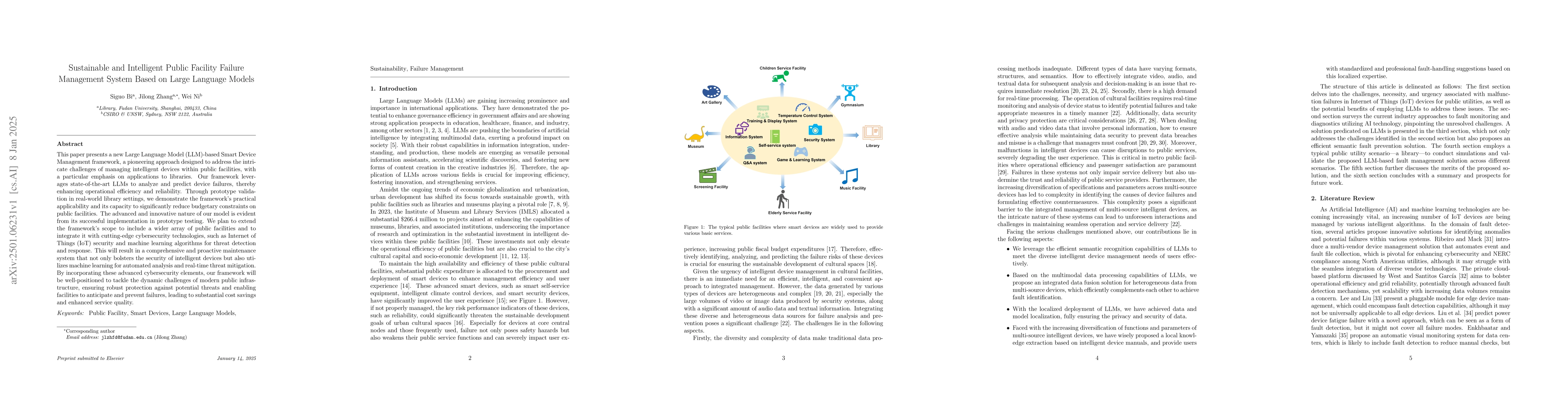 Thumbnail for Sustainable and Intelligent Public Facility Failure Management System
  Based on Large Language Models