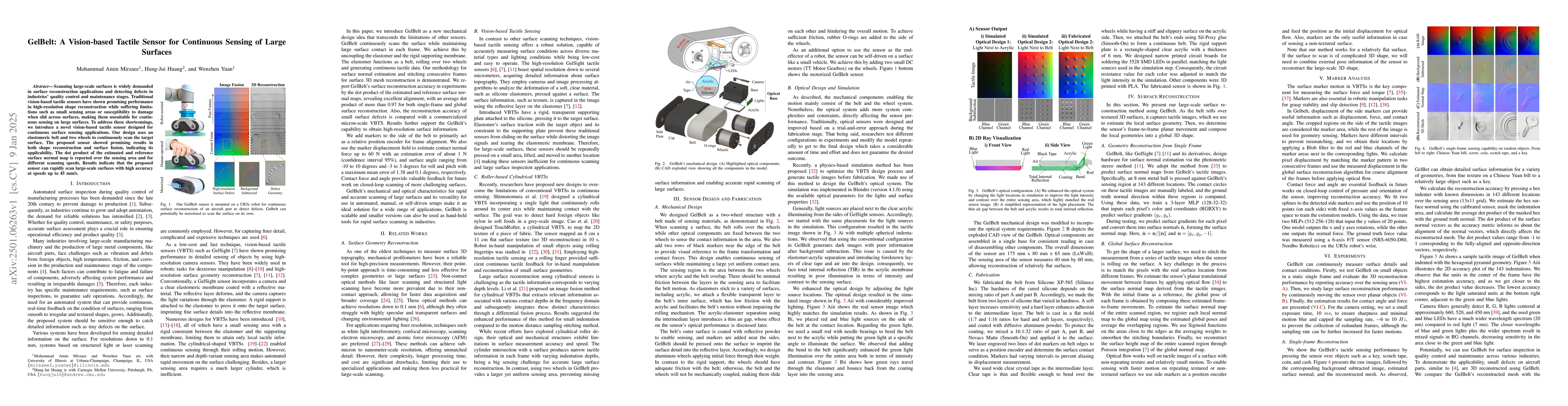 Thumbnail for GelBelt: A Vision-based Tactile Sensor for Continuous Sensing of Large
  Surfaces