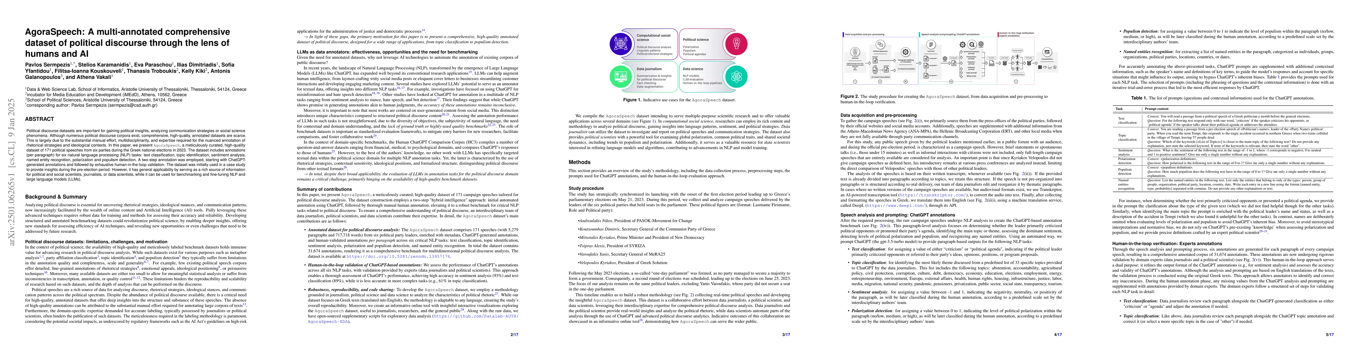 Thumbnail for AgoraSpeech: A multi-annotated comprehensive dataset of political
  discourse through the lens of humans and AI