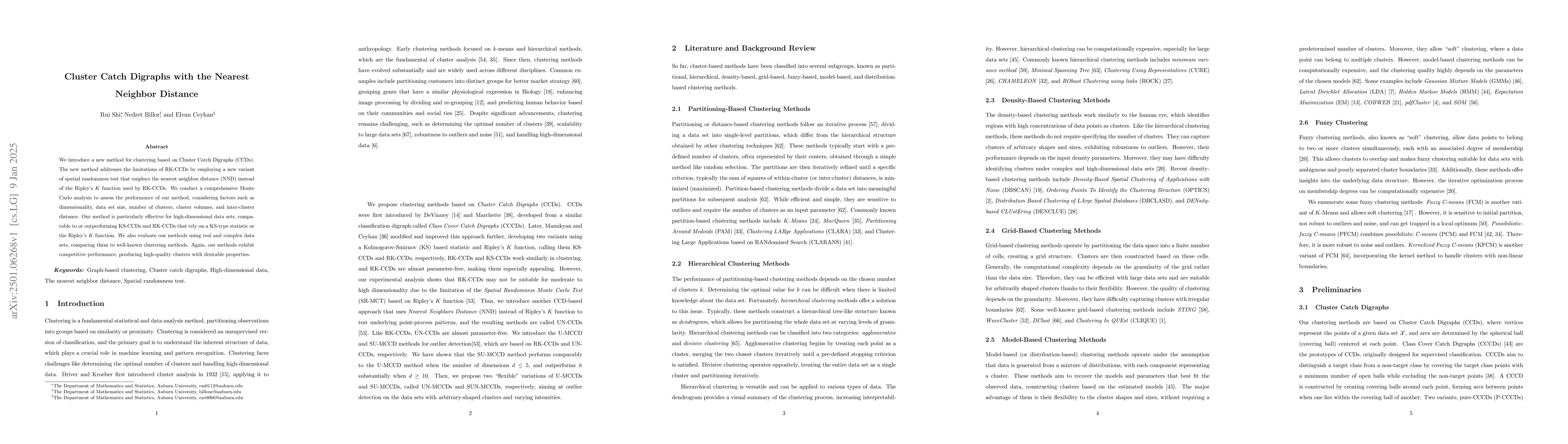 Thumbnail for Cluster Catch Digraphs with the Nearest Neighbor Distance