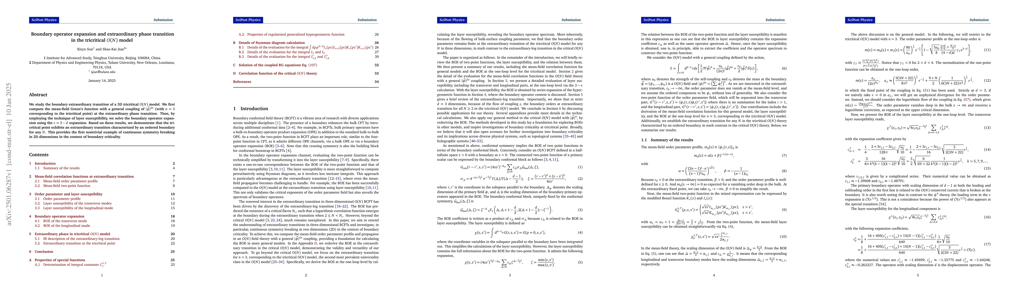 Thumbnail for Boundary operator expansion and extraordinary phase transition in the
  tricritical O(N) model