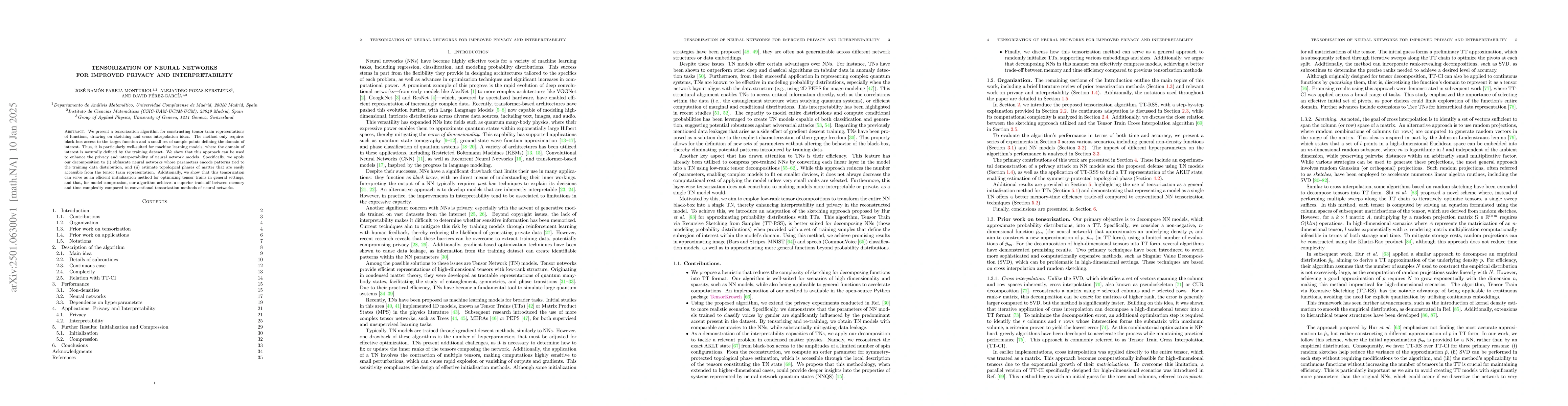 Thumbnail for Tensorization of neural networks for improved privacy and
  interpretability
