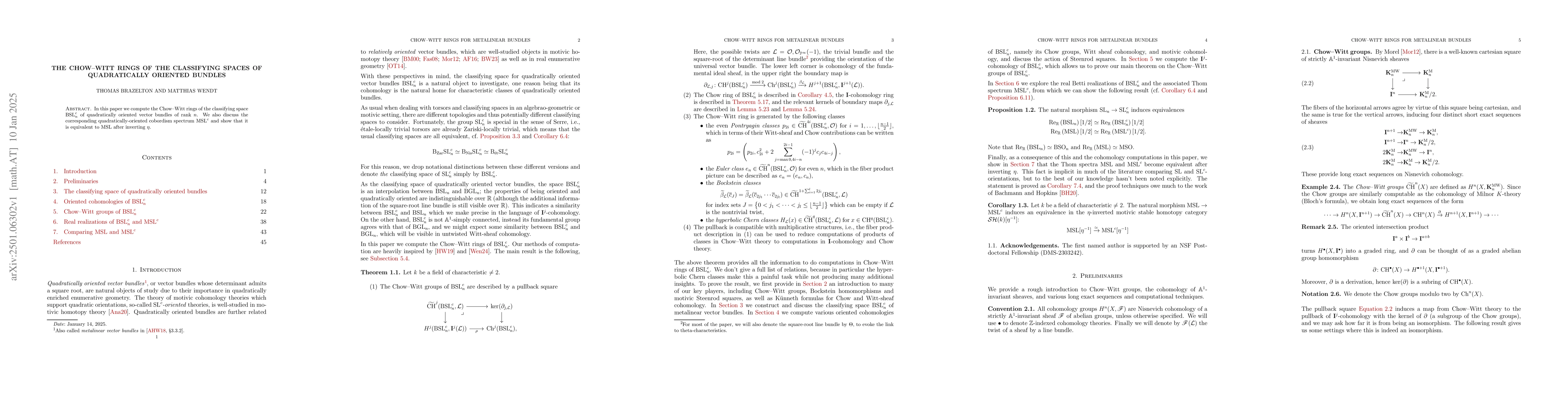 Thumbnail for The Chow--Witt rings of the classifying space of quadratically oriented
  bundles