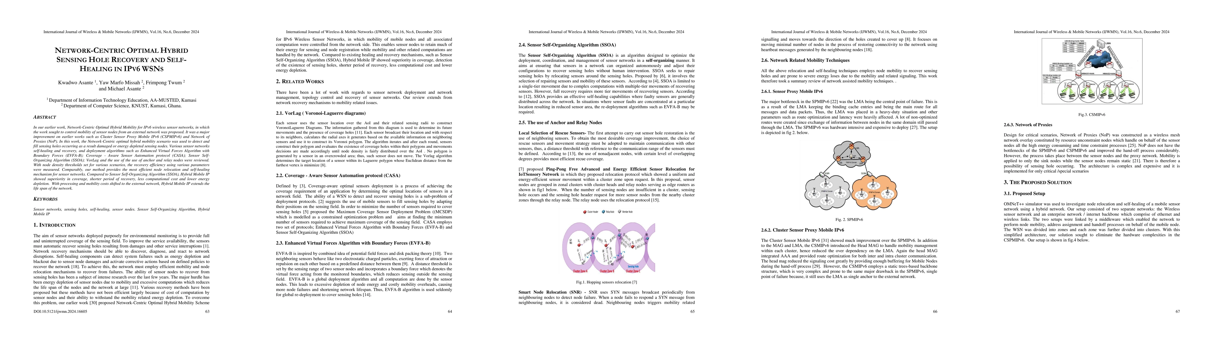 Thumbnail for Network-centric optimal hybrid sensing hole recovery and self-healing in
  IPV6 WSNs