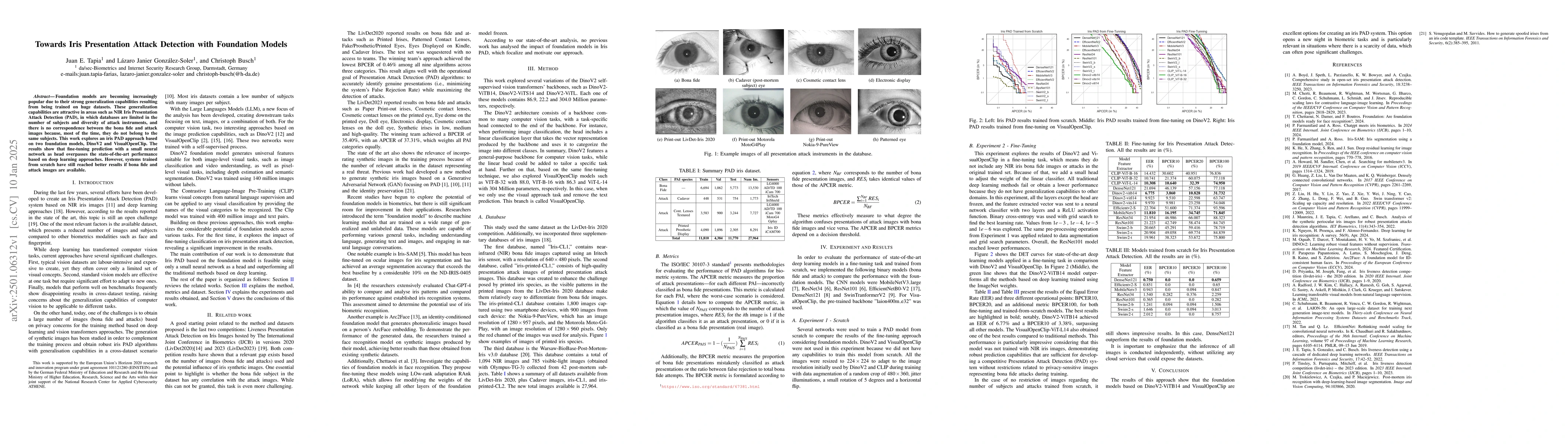 Thumbnail for Towards Iris Presentation Attack Detection with Foundation Models