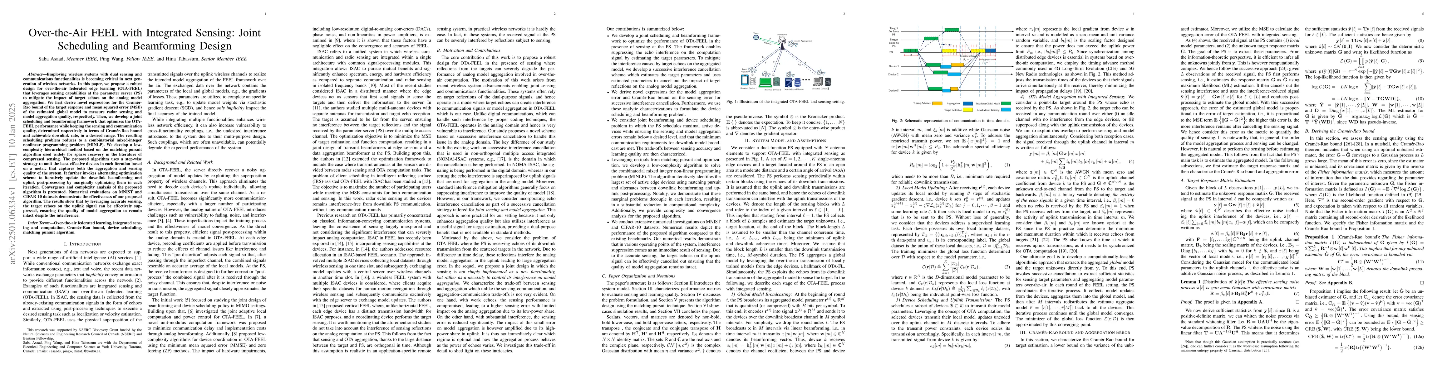 Thumbnail for Over-the-Air FEEL with Integrated Sensing: Joint Scheduling and
  Beamforming Design