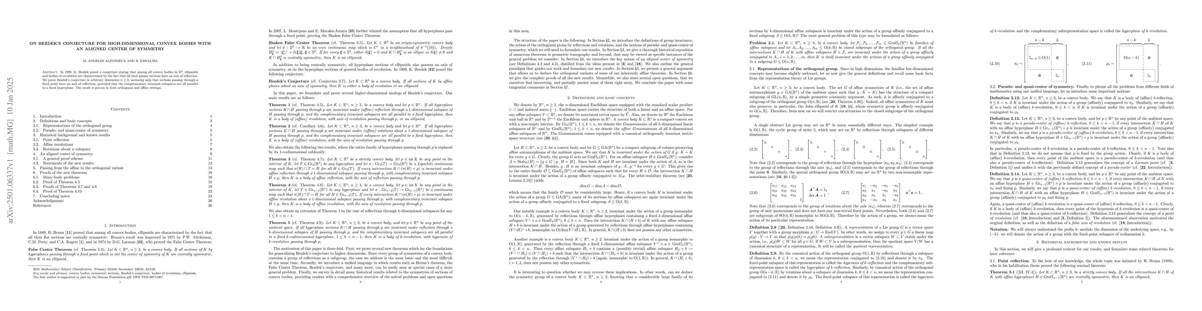Thumbnail for On Bezdek's conjecture for high-dimensional convex bodies with an
  aligned center of symmetry
