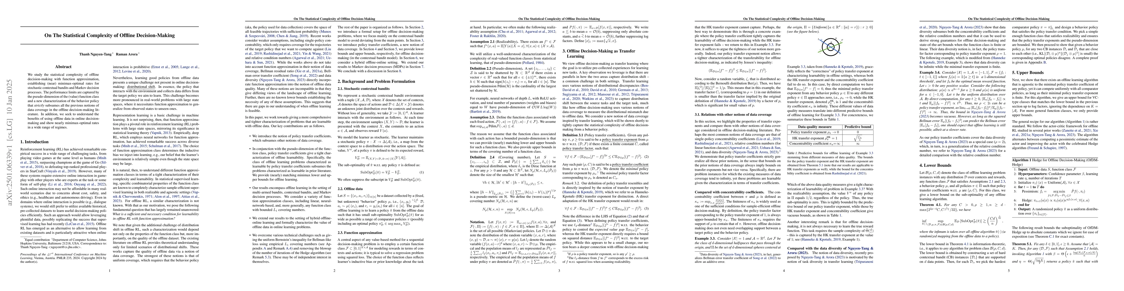 Thumbnail for On The Statistical Complexity of Offline Decision-Making