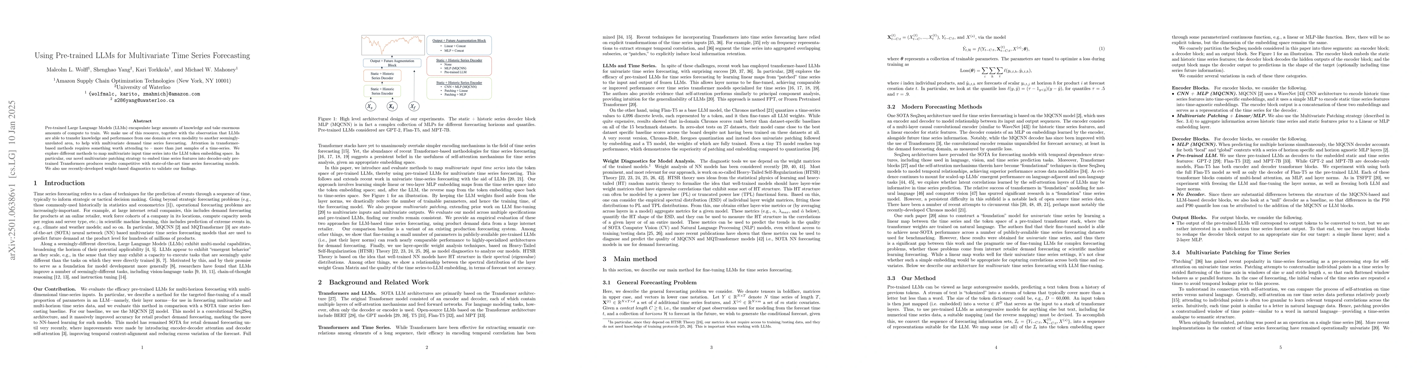 Thumbnail for Using Pre-trained LLMs for Multivariate Time Series Forecasting