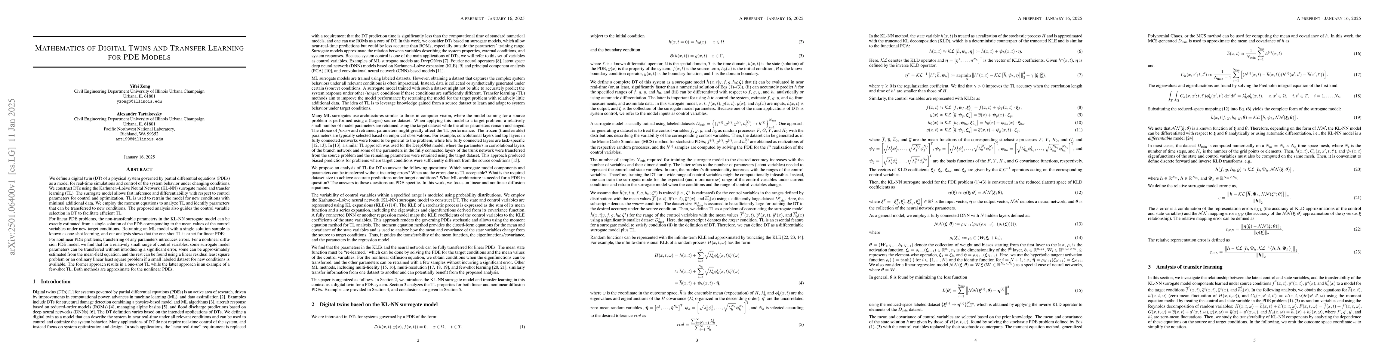 Thumbnail for Mathematics of Digital Twins and Transfer Learning for PDE Models