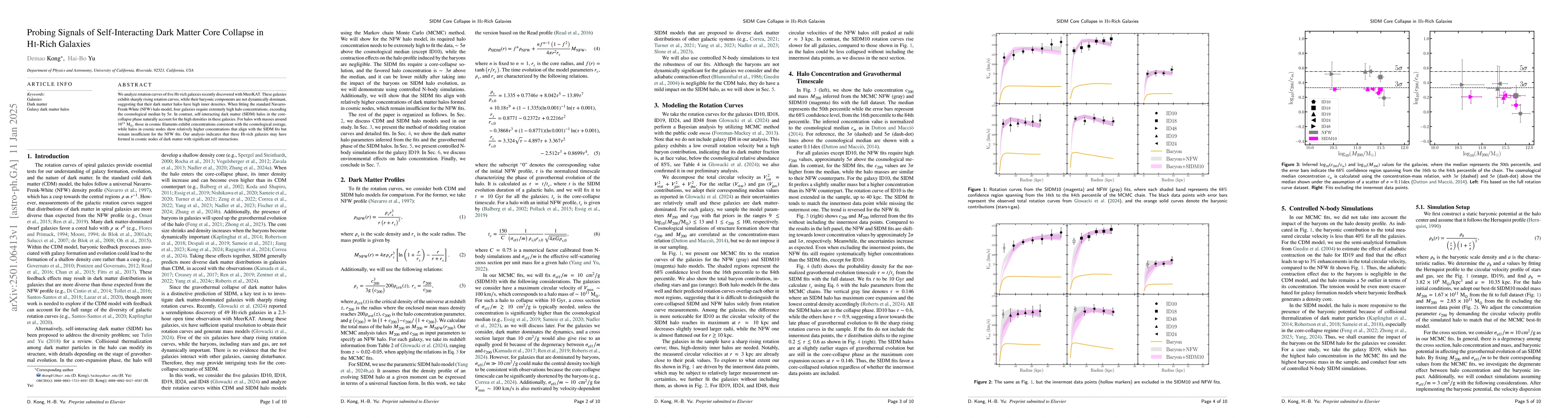 Thumbnail for Probing Signals of Self-Interacting Dark Matter Core Collapse in
  \textsc{Hi}-Rich Galaxies