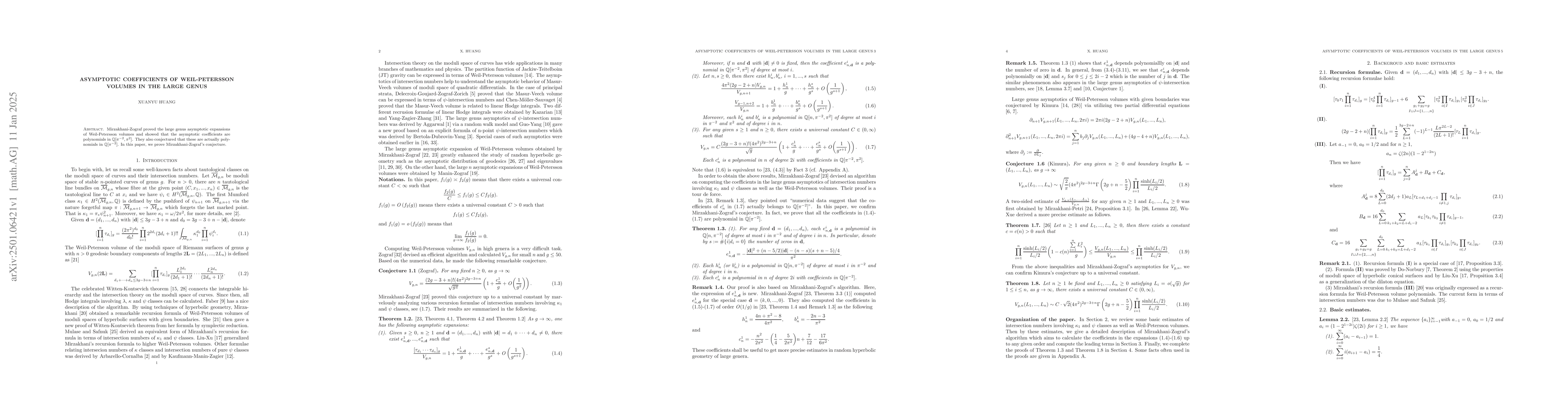 Thumbnail for Asymptotic coefficients of Weil-Petersson volumes in the large genus