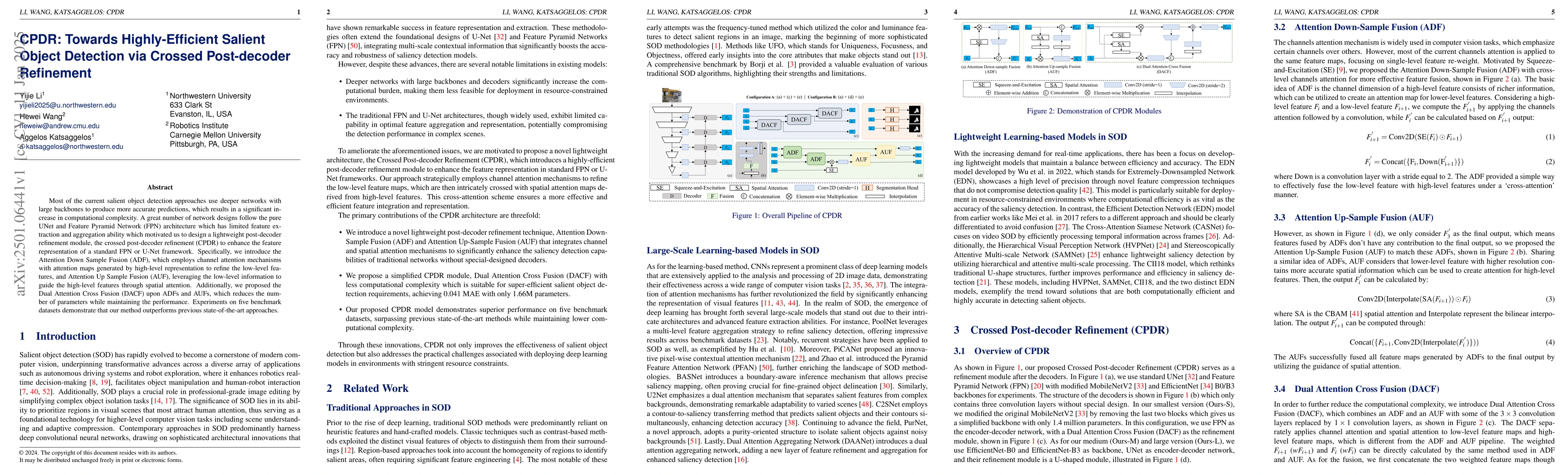 Thumbnail for CPDR: Towards Highly-Efficient Salient Object Detection via Crossed
  Post-decoder Refinement